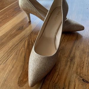 Nine West Gold Sparkle Heels